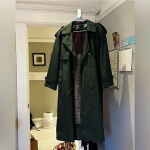 Oversized, forest green, double lined trench coat